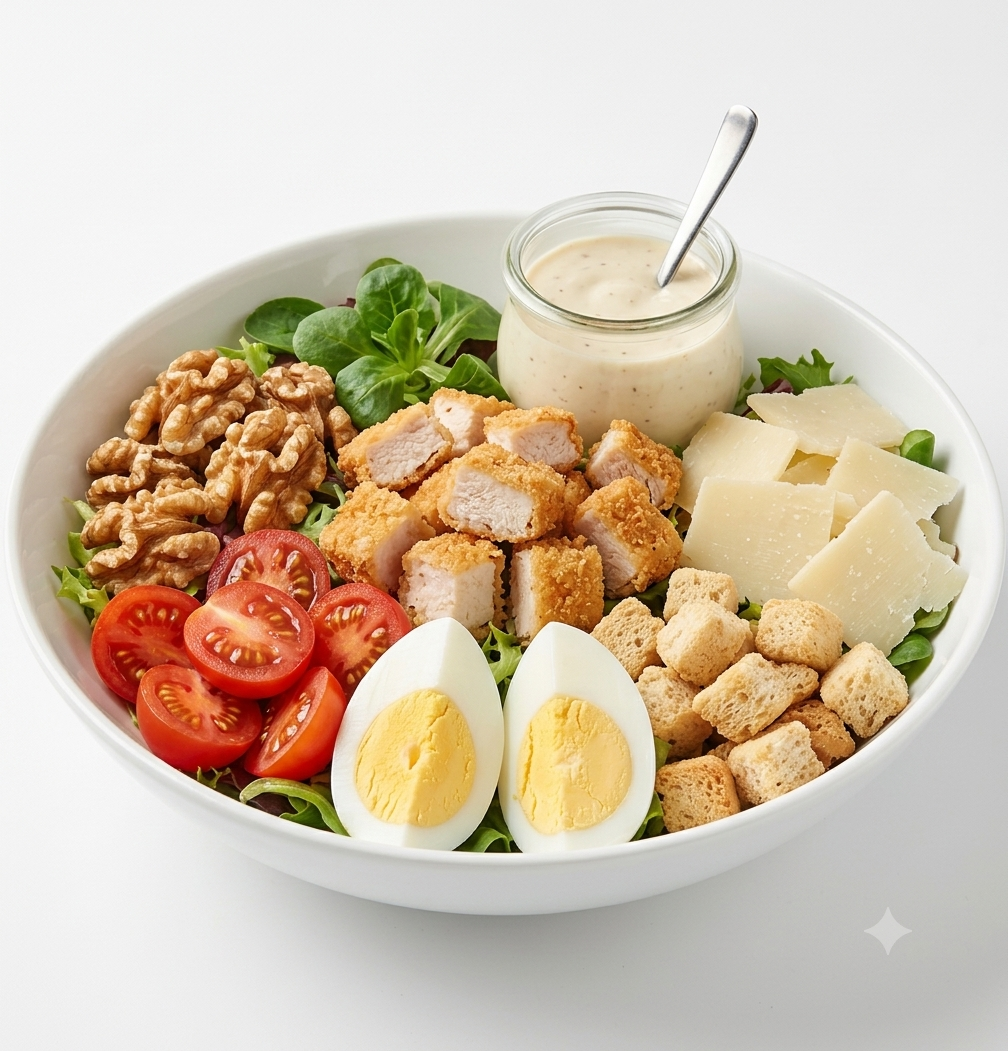 César con pollo y nueces